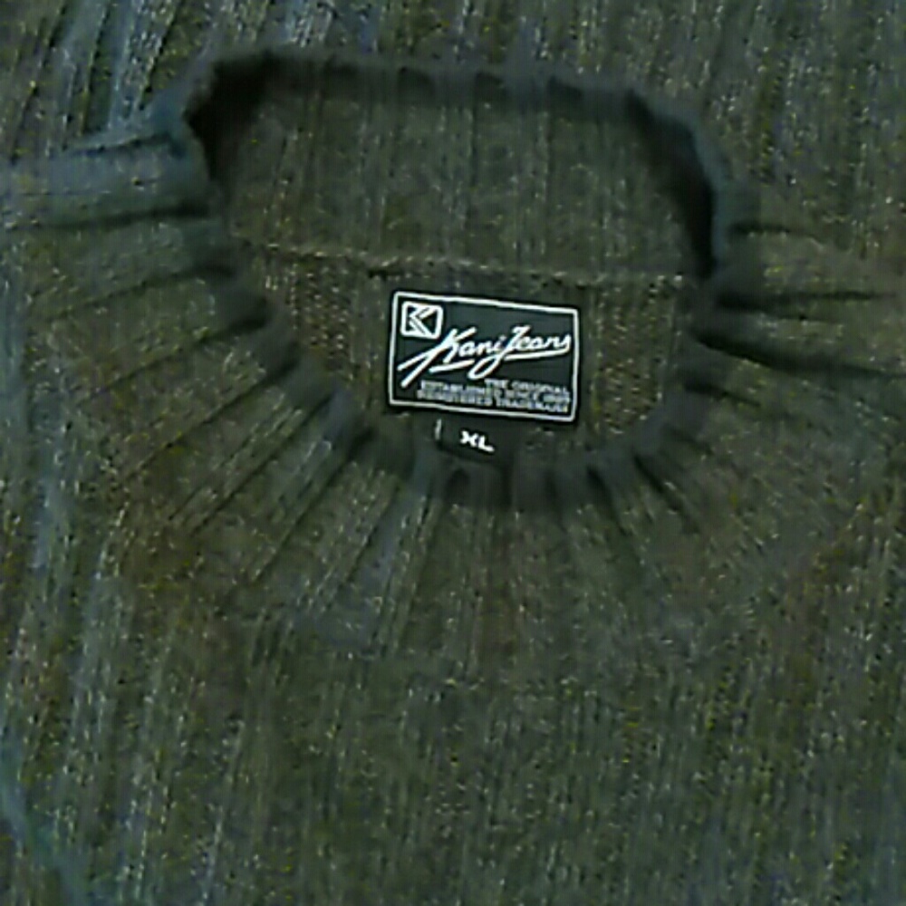 Mens Sweater XL Knit b18 KANI JEANS Pull over Long sleeve gray crew